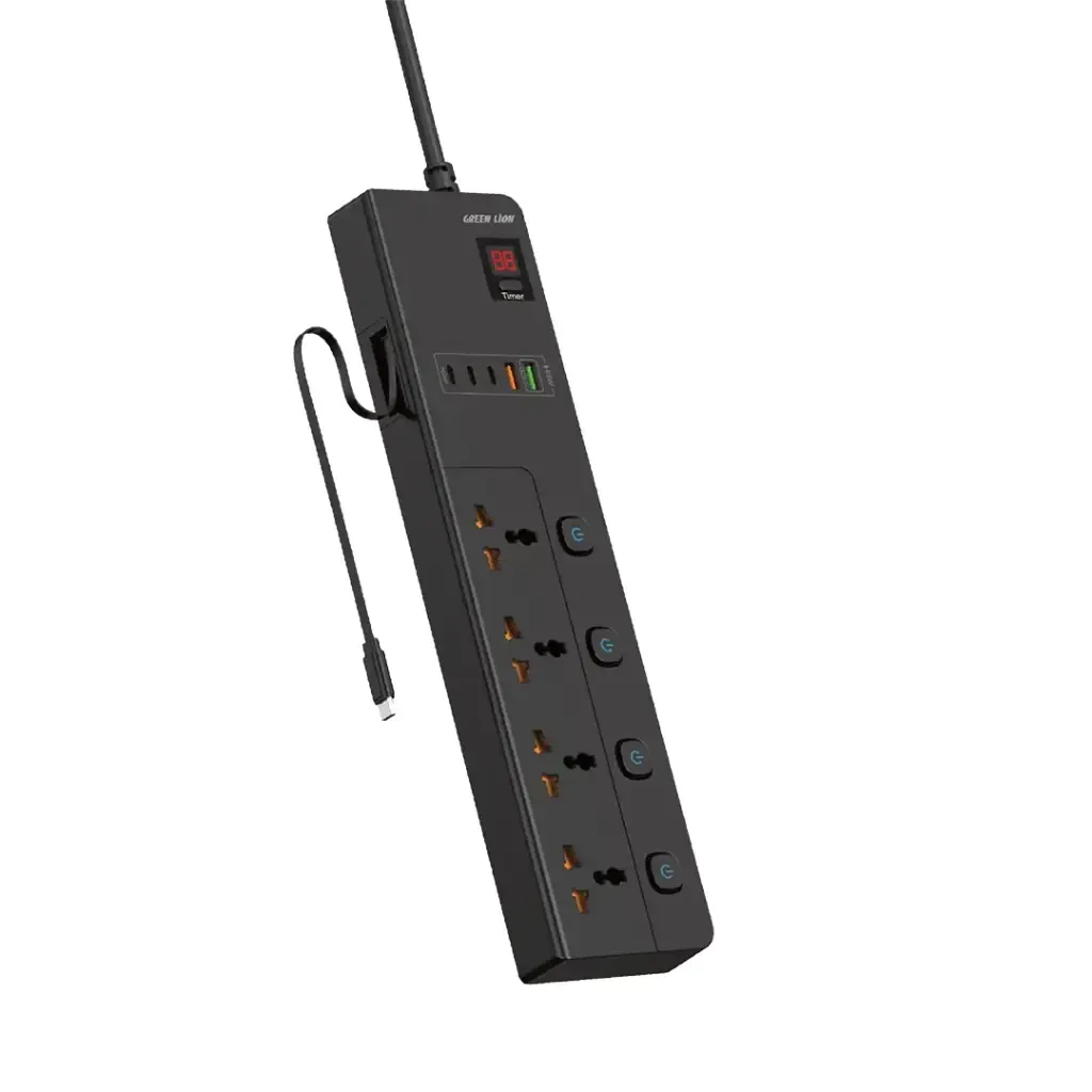 چندراهی برق گرین لاین مدل GS-900 با ۶ پریز، توان ۳۵۰۰ وات و کابل ۳ متری Green Lion GS-900 Power Socket 3M 3500W