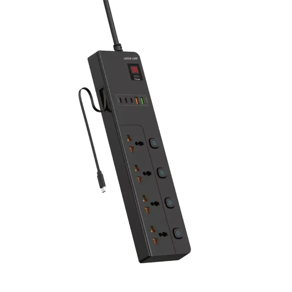 چندراهی برق گرین لاین مدل GS-900 با ۶ پریز، توان ۳۵۰۰ وات و کابل ۳ متری Green Lion GS-900 Power Socket 3M 3500W