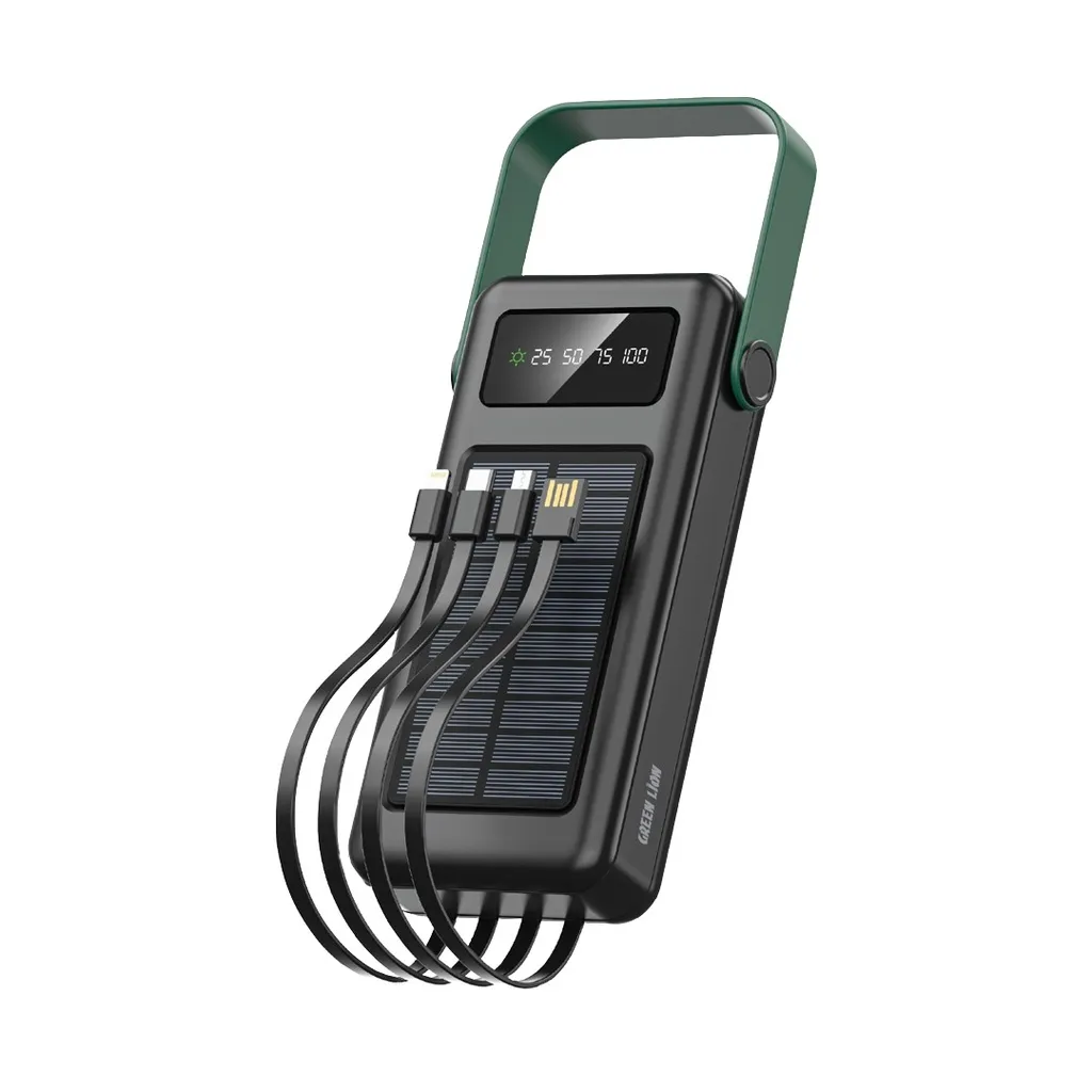 پاوربانک گرین لاین مدل Solar Max ظرفیت 30000 میلی‌آمپر ساعت Green Lion Solar Max 30000mAh Power Bank