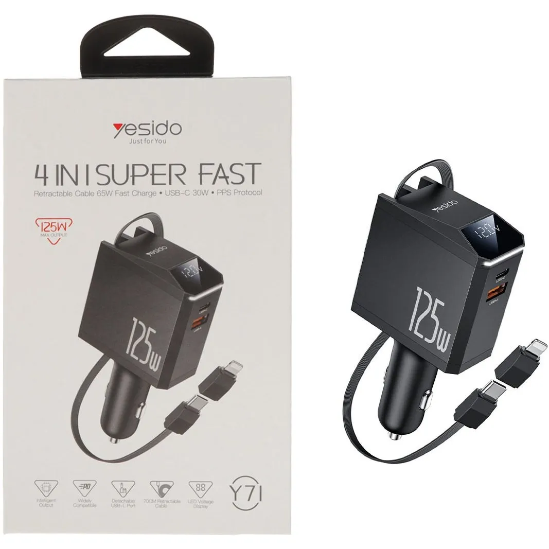 شارژر فندکی 125 وات یسیدو مدل Yesido Y71 125W Fast Car Charger