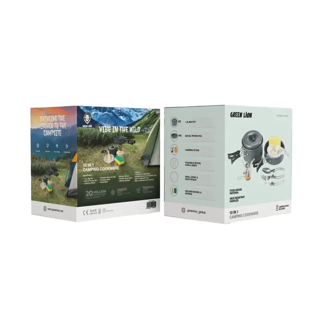 ست ۱۰ تیکه ظروف کمپینگ گرین لاین Green Lion 10-in-1 Camping Cookware Set GN10N1COOKBK