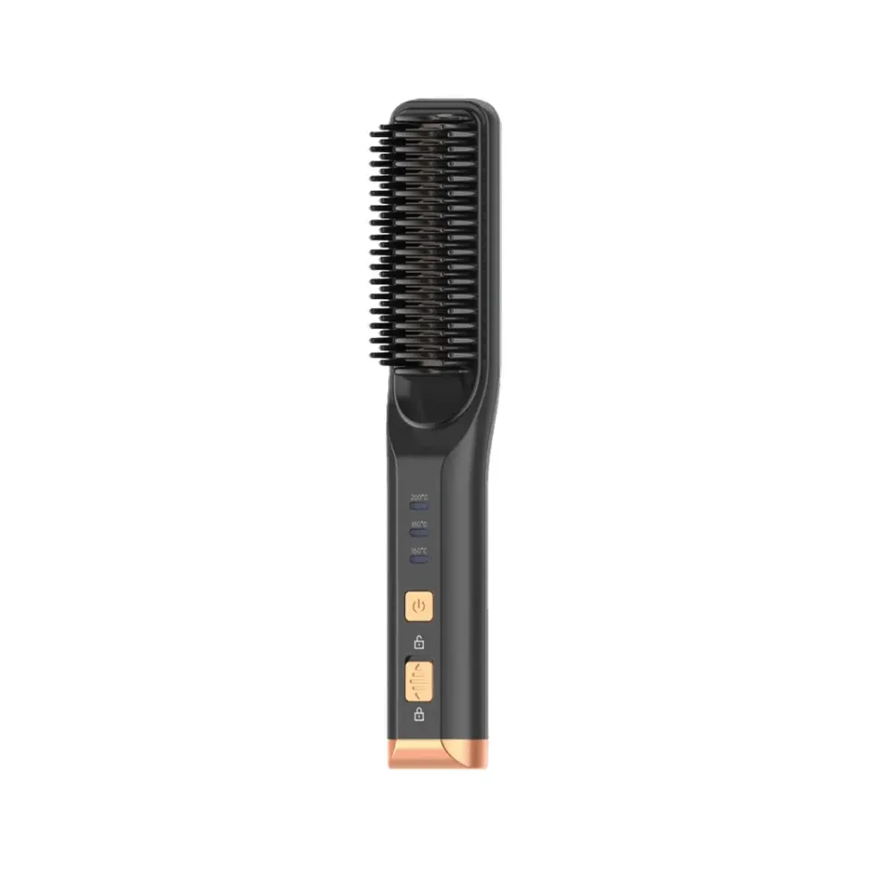 برس حرارتی شارژی صاف کننده مو و ریش گرین لاین Green Lion Cordless Beard and Hair Straightener - Black (GNCOHAIRCMBK)