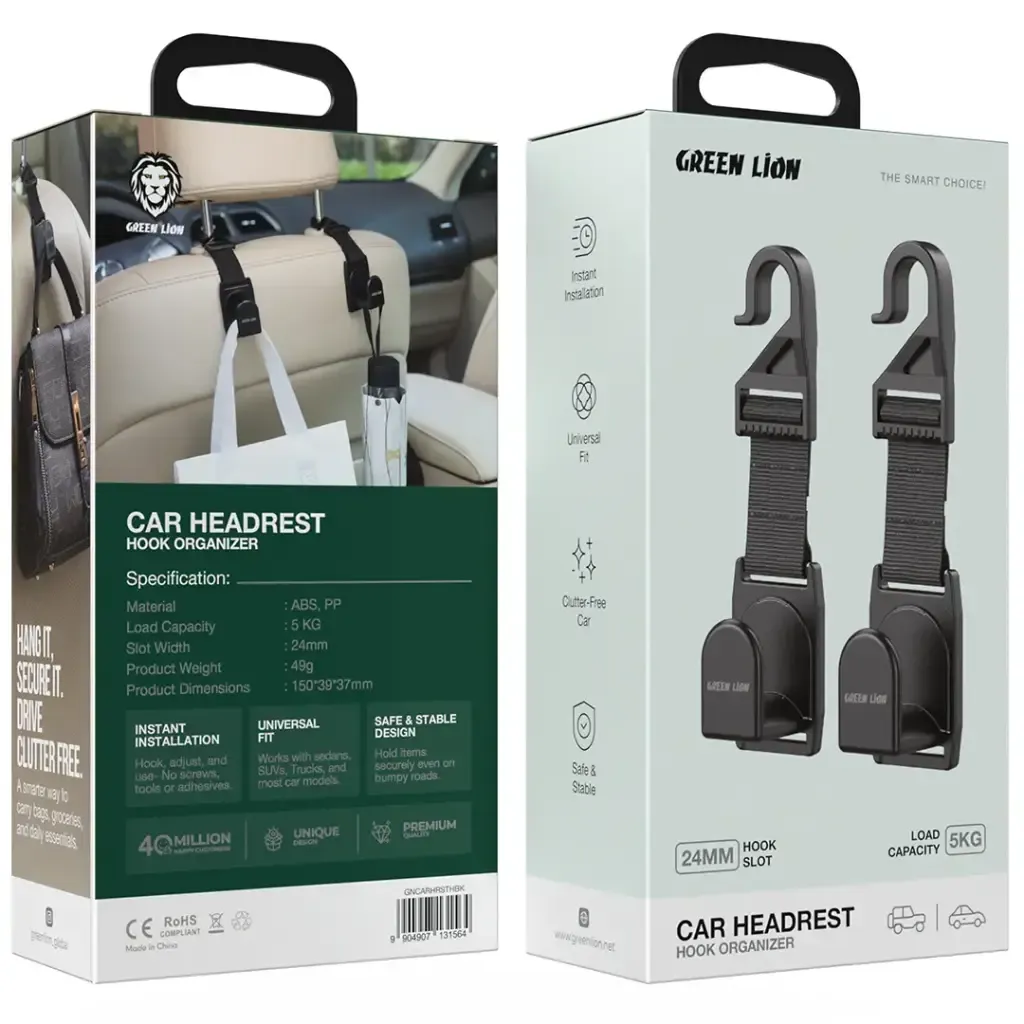 نظم دهنده خودرو گرین لاین Green Lion مدل Car Headrest Hook Organizer