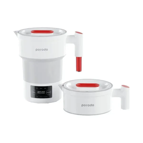 کتری برقی تاشو پرودو مدل Porodo Lifestyle Portable Folding Electric Kettle PDKTLD850WWH | ظرفیت 600 میلی‌لیتر