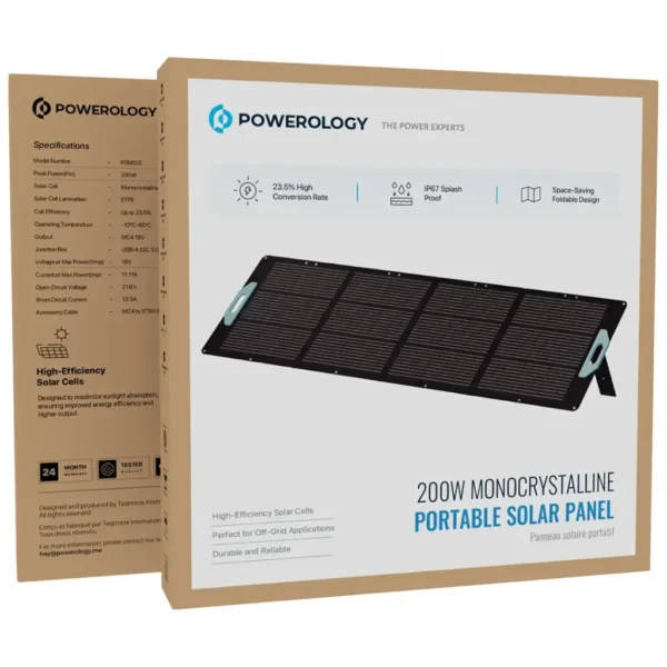 پنل سولار 200 واتی مونو کریستال پاورولوژی مدل Powerology PSM022BK