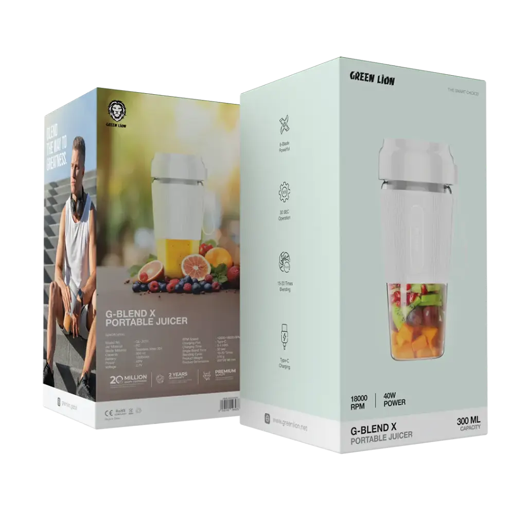 بلندر و مخلوط کن شارژی 40 وات گرین لاین Green Lion G-Blend X Portable Juicer 0.3L 40W مدل GNBLENDX40WH