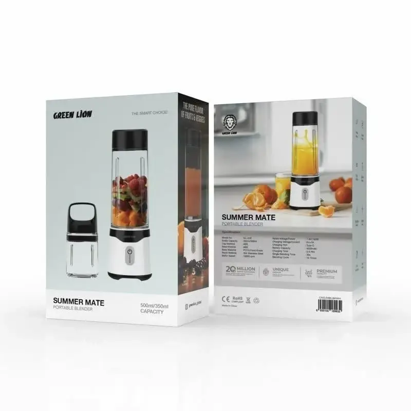 بلندر و مخلوط کن قابل حمل شارژی 6 تیغه گرین لاین Green Lion Summer Mate Portable Blender مدل GNSUMBLBKWH