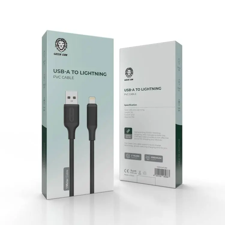 کابل شارژ گرین لاین USB به آیفون 1متر - Green Lion