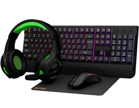 ست گیمینگ کیبورد موس هدفون و پدموس پرودو Porodo 4In1 Gaming Starter Kit PDX213
