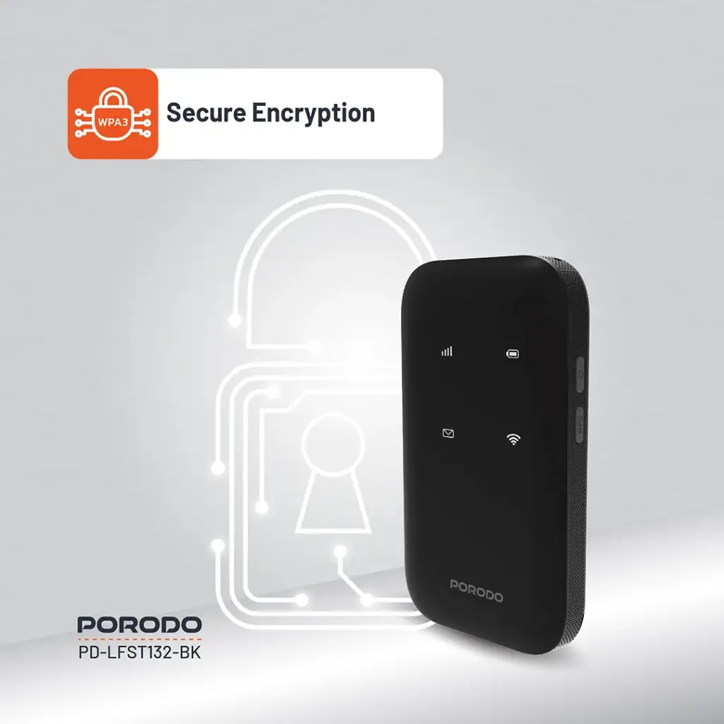 مودم جیبی 4G LTE پرودو Porodo Pocket Router 4G LTE WiFi 6 PD-LFST132