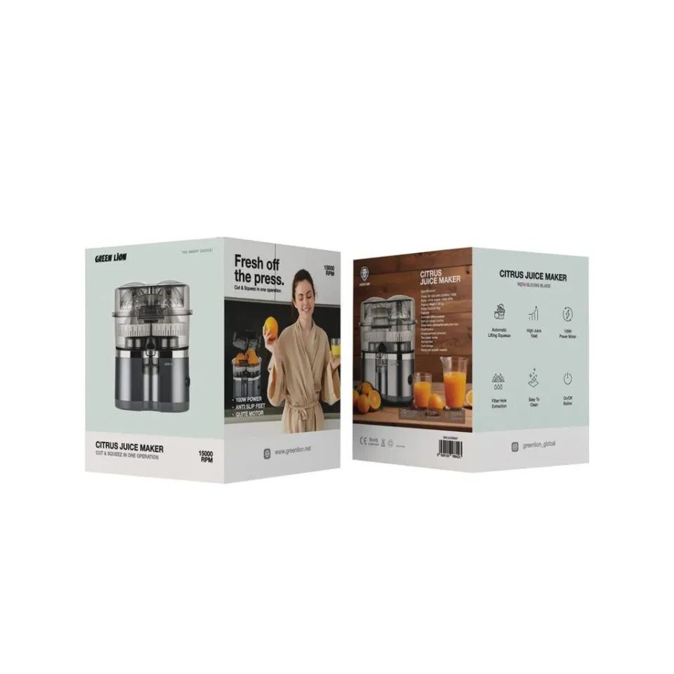 آب مرکبات گیری سیتروس گرین لاین Green Lion 700mL Citrus Juicer with Dual Rotation BPA Free - Black مدل GNCTJUR700BK