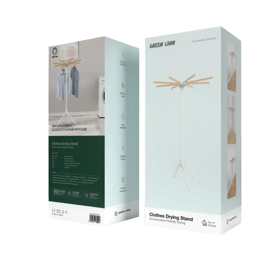 پایه خشک کن لباس گرین لاین Green Lion Clothes Drying Stand - White مدل GNCLDRYSTDWH