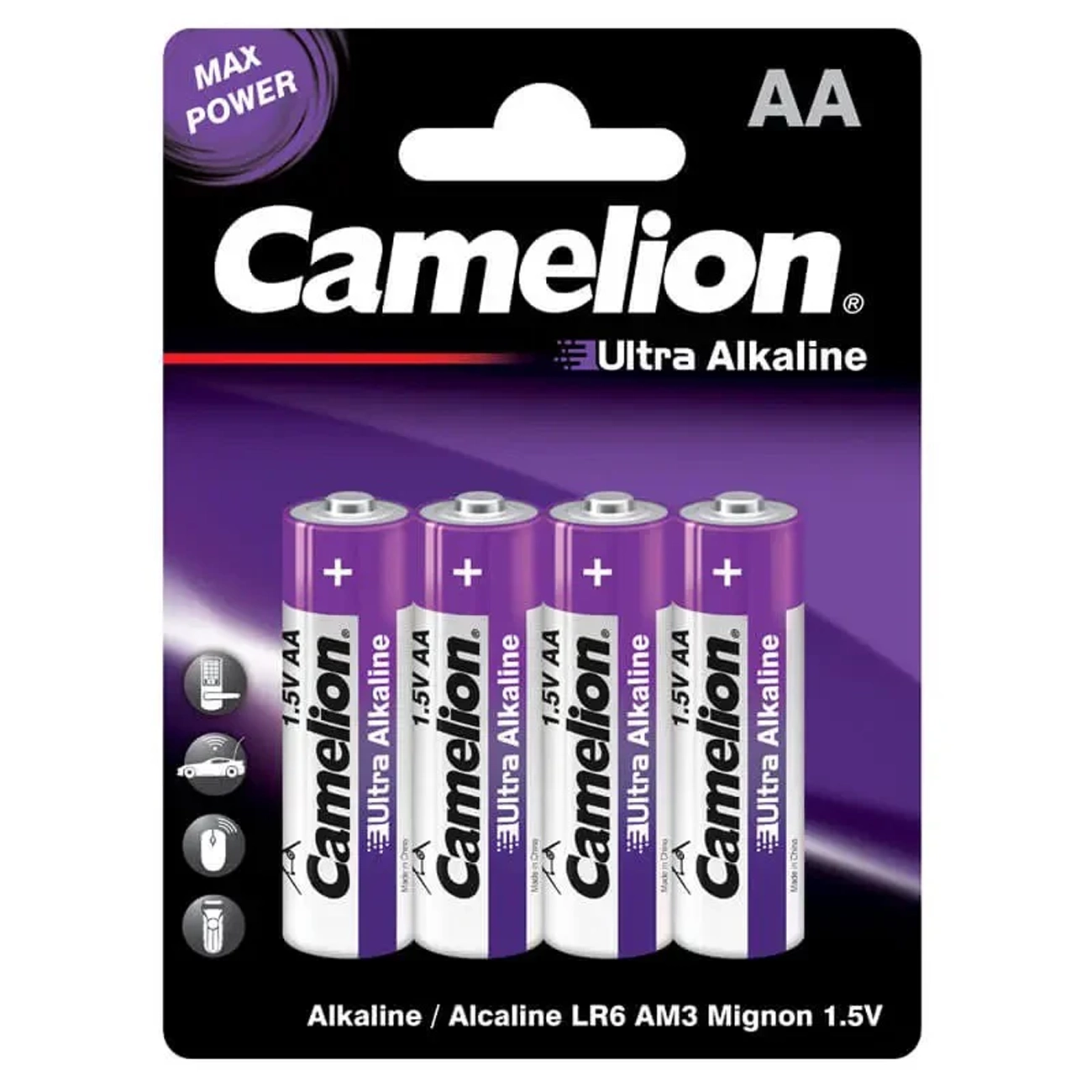 باتری قلمی AA اولترا آلکالاین کملیون بسته ۴ عددی Camelion Ultra Alkaline LR6 4-Pack