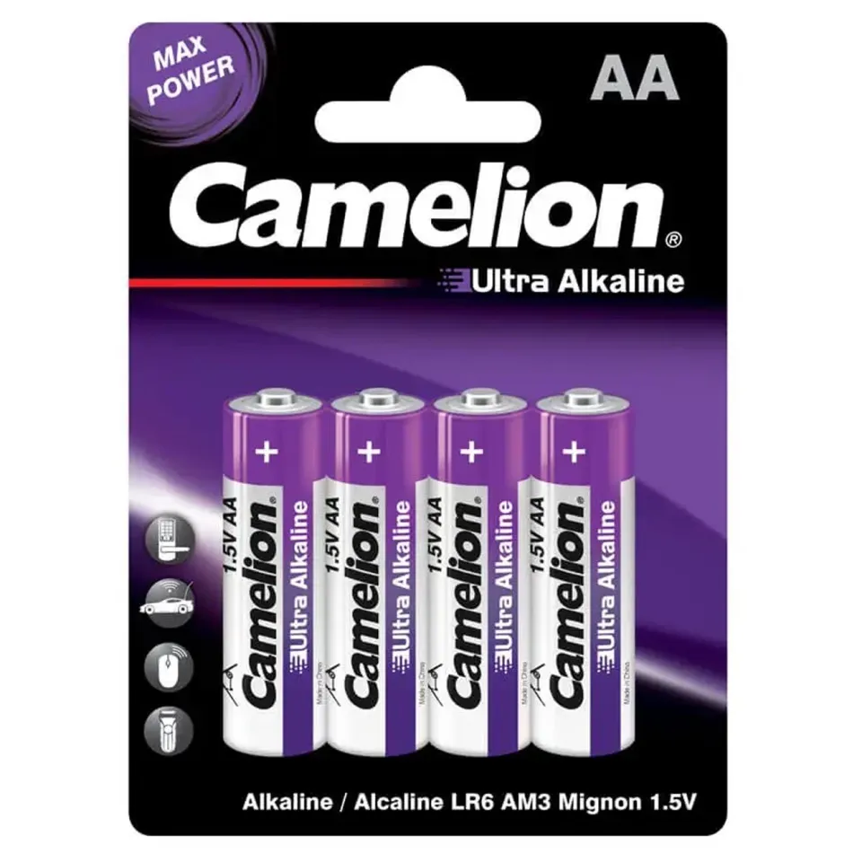باتری قلمی AA اولترا آلکالاین کملیون بسته ۴ عددی Camelion Ultra Alkaline LR6 4-Pack