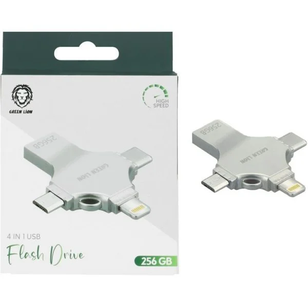 فلش مموری گرین لاین مدل GN4IN1USB256SL ظرفیت ۲۵۶ گیگابایت USB 3 - Green Lion