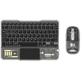 ست ماوس و کیبورد بی سیم گرین لاین مدل Transparent Duo با نور RGB - Green Lion