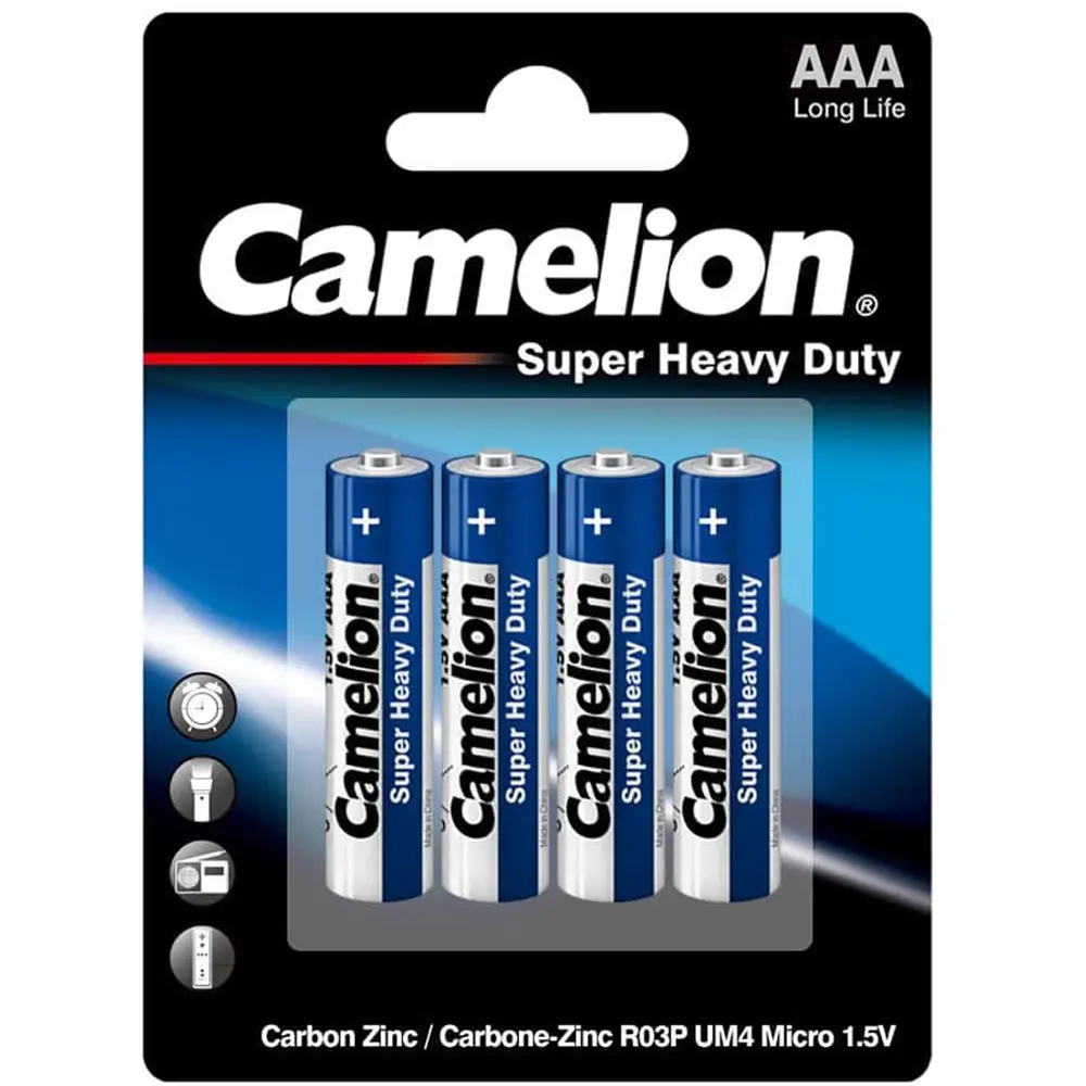 باتری نیم قلمی کملیون مدل Super Heavy Duty بسته 4 عددی