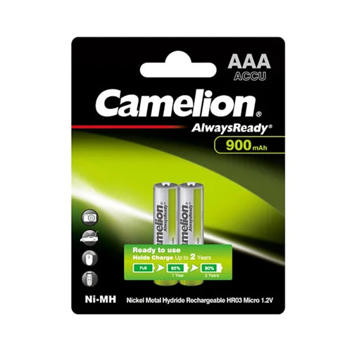 باتری شارژی نیم قلمی کملیون مدل Always Ready ظرفیت 900mAh بسته 2 عددی